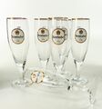 6 x Krombacher Pils Exklusiv Pokal Bierglas 0,3l Gläser Stielglas Goldrand 1297