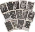 Original 14 Vintage 1950er Jahre Weltraum Astronomie Planet Sterne Sonnensystem Buchdrucke 