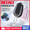 Mini Keychain Phone Charger Power Bank Emergency Pod Portable 1500mAh for iPhone