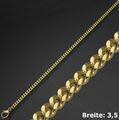 Gold Double Gelbgold Panzer Kette 36- 60 Halskette vergoldet Herren Damen Kinder