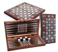 Backgammon Spiel Türkisches Orientalisches Tavla aus Holz Spielsteine und Würfel