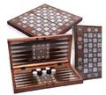 Backgammon Spiel Türkisches Orientalisches Tavla aus Holz Spielsteine und Würfel