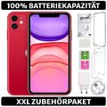 Apple iPhone 11 - 64 128 256 GB - Rot Red - 100% Batterie - XXL Zubehörpaket