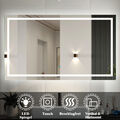 Badspiegel mit Beleuchtung LED Wandspiegel mit Touch Beschlagfrei Lichtspiegel