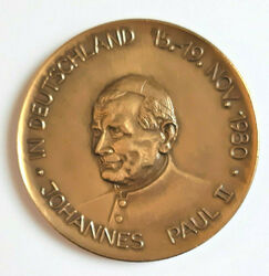Johannes Paul II. 1980 in Deutschland große Medallie aus Bronce