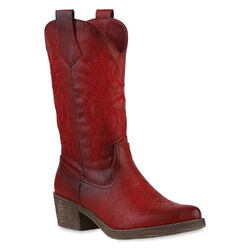 Damen Cowboystiefel Stiefel Spitze Stickereien Western Schuhe 840902 Mode