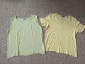 Zwei Shirts Gr. 44 gelb grün hell basic Baumwolle Modal Pure Wear G.W. 