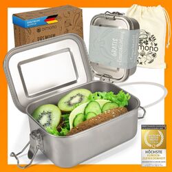 Lunchbox Brotdose Auslaufsicher Bento-Box Brotzeit-Dose aus Edelstahl mit Fächer