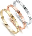 Damen Armreif Armband Edelstahl Gold Silber Roségold  Zirkonia Steine 58mm/5,8cm