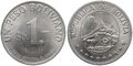 Bolivien - 1 Peso 1968 FAO - Kampf gegen den Hunger - Vernickelter Stahl KM# 191