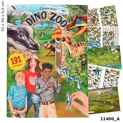 Create your DINO ZOO, Malbuch mit Stickern