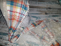 Damen Schal Baumwolle Karo mit Spitze aktuelle Sommerfarben
