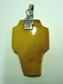 Art Deco BERNSTEIN-ANHÄNGER # Butterscotch # ca. 3,5 x 2,3 cm # 1930er # ansehen