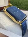 24K Vergoldet 44 mm Apple Watch SERIE 6 Edelstahl Blau Band GPS LTE O2