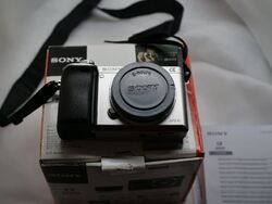 Sony Alpha A6000 24.3MP Digitalkamera - Silber (Nur Gehäuse) - vom Händler