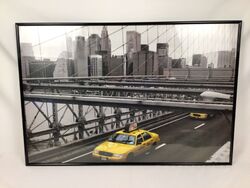 Gerahmtes Poster / Bild "New York auf der Brooklyn Bridge" 93 x 62 cm