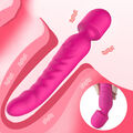 Heizung Dil-do Dual-End Vibrator Silikon Elektrisch Magic Wand Massagestab