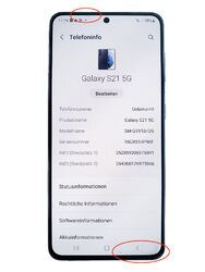 Samsung Galaxy S21 5G Smartphone 128GB Phantom Grau
