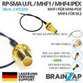 IPEX RP-SMA U.FL Pigtail WLAN WIFI Antenne Kabel 1.13mm 20cm Adapter MHF1 MHF4