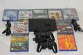 Playstation 2-Sony Ps2 Slim + 2x  Controller + Alle Kabel + 9 PS2 Spiele