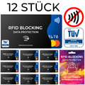 12x TÜV geprüfte RFID / NFC Schutzhülle für Kreditkarte Bankkarte Kreditkarten