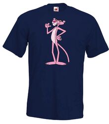 Youth Designz Herren T-Shirt Panther Pink Print Logo Nerd Rosarot Cartoon 90s
