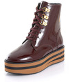 ALBA MODA Damen Schuhe Boot Kunstlackleder bordeaux Plateau 4cm Größe 40 NEU Y8
