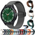 Für Samsung Galaxy Watch 3 4 5 6 Active 2 40mm-47mm Magnet Leder Silikon Armband