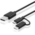 2.0 USB Kabel A auf Micro und USB-C Anschluss Stecker Datenkabel Ladekabel