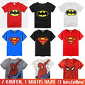Kinder Jungen Marvel Spiderman Batman Kurzarm Sommerbluse Sommer Top T-Shirt