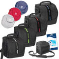 Fototasche D-SLR mit Zubehörfach und Regenschutz + Displayfolie / Kamera Hülle