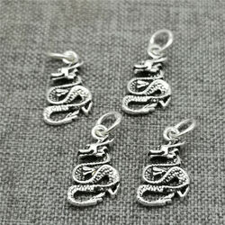 8 Stück kleine Drachenanhänger aus 925er Sterlingsilber für Armband-Halskette