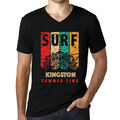 Herren Grafik T-Shirt V-Ausschnitt Sommerliches Surfen in Kingston – Summer Time