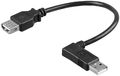 5x USB 2.0 Hi-Speed Verlängerungskabel; USB Verl AA 030 HiSpeed 90° L 0.3m