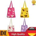 Love Heart Knitting Totes Bag Large Capacity Women Shoulder Shopping Handbags