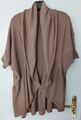 Ausgefallene You&You Ponchojacke Sweatjacke Longjacke mit Volant braun Gr. M -XL