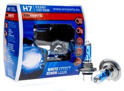 H7 Glühbirne, Halogenbirne 6000K Kaltes Weiß Xenon Optik 12V 55W Sockel PX26D