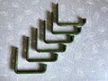 3 x 2 gebrauchte grüne Blumenkastenhalter Halterungen aus Aluminium-Profilen