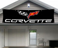 Chevrolet Corvette USA Racing Banner große 240 cm Fahne Flagge schwarz