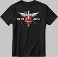 Bon Jovi 2024 Tour kurzärmlig weiß-schwarz Herren/Damen T-Shirt T56