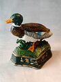 Vintage Metall/Eisen lackierte Türstoppe - Ente Mallard - Naturthema - Türständer