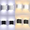 2X LED Wandleuchte Außen Innen Wandlampe Flur Strahler Licht Up Down 6W Modern