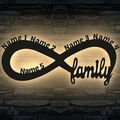 Led Familie Unendlichkeitszeichen Namen -  Family  Familia Geschenke - LOVE