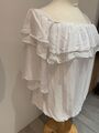 Imperial Shirt Top Bluse wollweiss Gr. S off-shoulder mit Seide