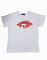 Vogue Italy T-Shirt mit Print Gr. S weiß metallic Glitzer