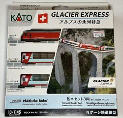 Kato 10-1145 RhB Glacier Express 3er Set mit Display Spur makellos