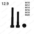 Schwarz 12,9 Stahl Zylinderschrauben Innensechskant Teilweise Gewinde M10 - M20