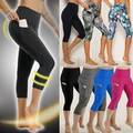 Leggings Damen Caprihose Sport Leggins Kurze Hose Yoga Training Jogging Fitness