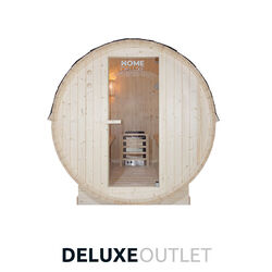 Sauna Saunakabine Outdoor Heimsauna Deluxe Fasssauna Massivholzsauna OUTLETWARE LAHTI L✅Drastisch reduziert✅4 Personen✅6 kW Ofen✅