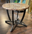 Kunst Deko Terracotta-Colored Marmor Top Rund Seite Table